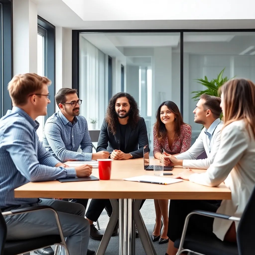 Diverse Nederlandse professionals in vergadering over veranderingsstrategie