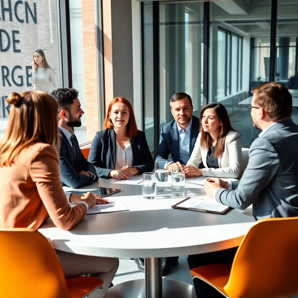 Nederlandse manager presenteert veranderingsplan aan diverse medewerkers