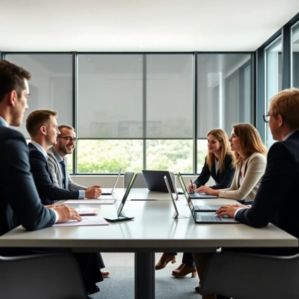 Nederlands strategieteam werkt aan veranderingsplan op whiteboard