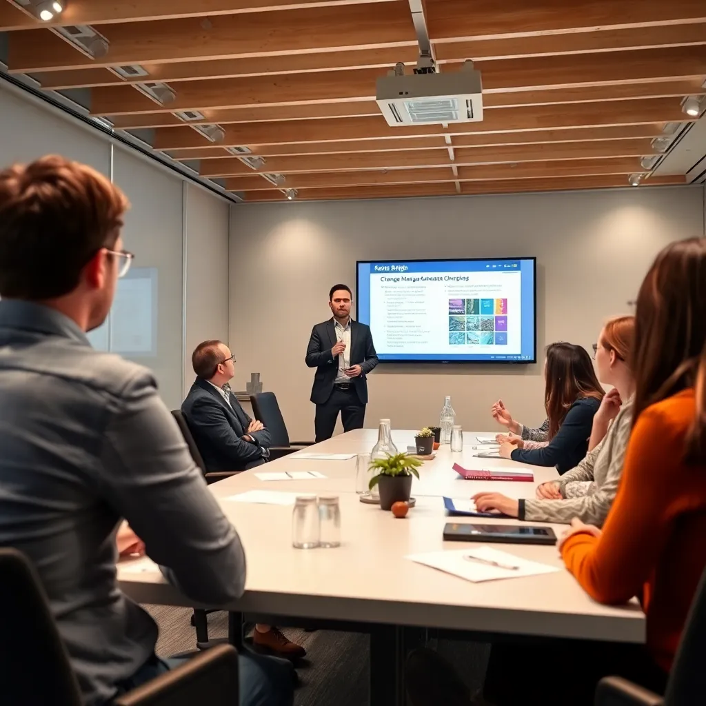 Nederlandse manager bespreekt veranderingsstrategie met team