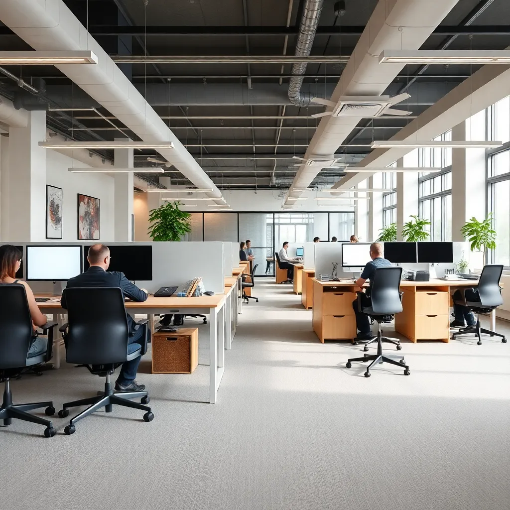 Flexibel werkende professionals in Nederlands kantoor